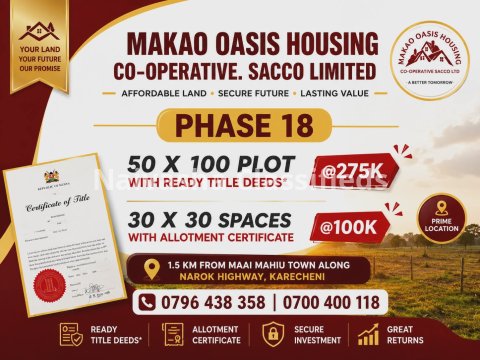 Land for sale in Naivasha, Maai Mahiu