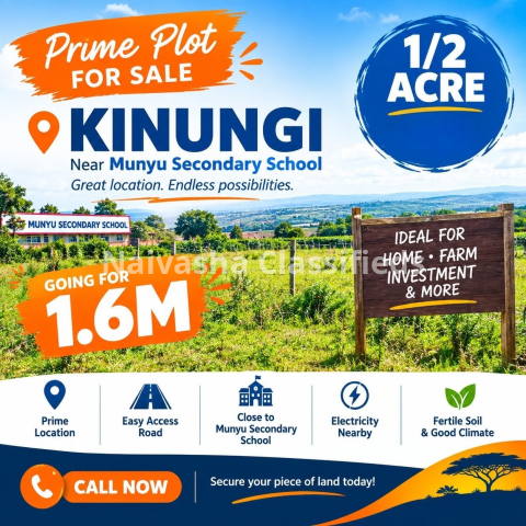 1/2 an acre land for sale in Kinungi Naivasha