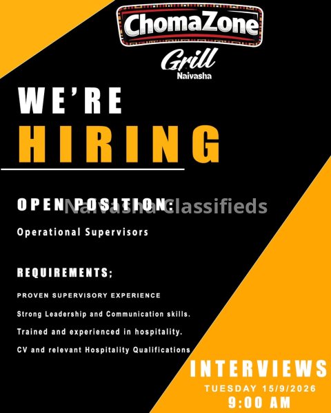 Supervisor jobs Naivasha
