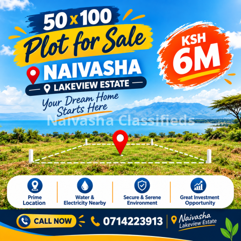 Prime Plot for sale in Naivasha, Lake view Estate