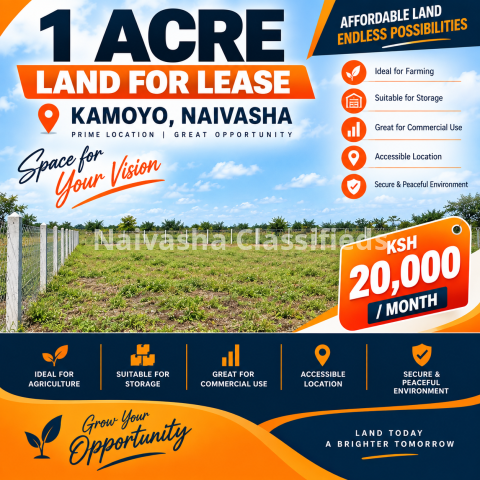 1 acre Land for lease in Naivasha, Kamoyo