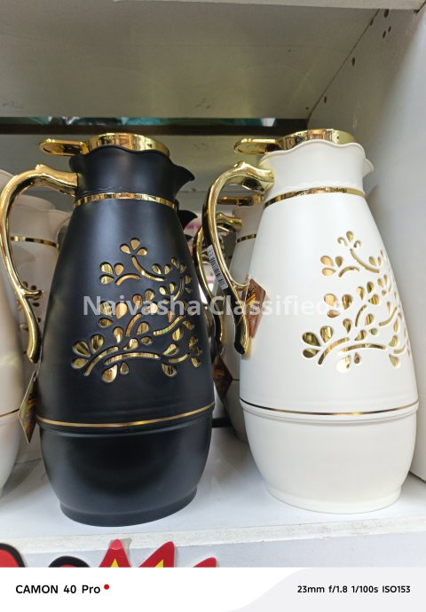 Gold flowered flasks