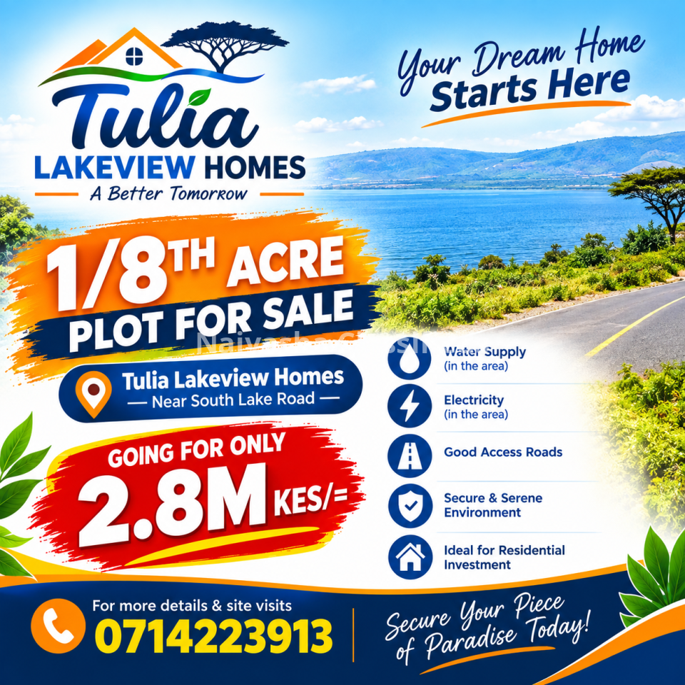 1/8 acre Land for sale in Moi South Lake, Naivasha.