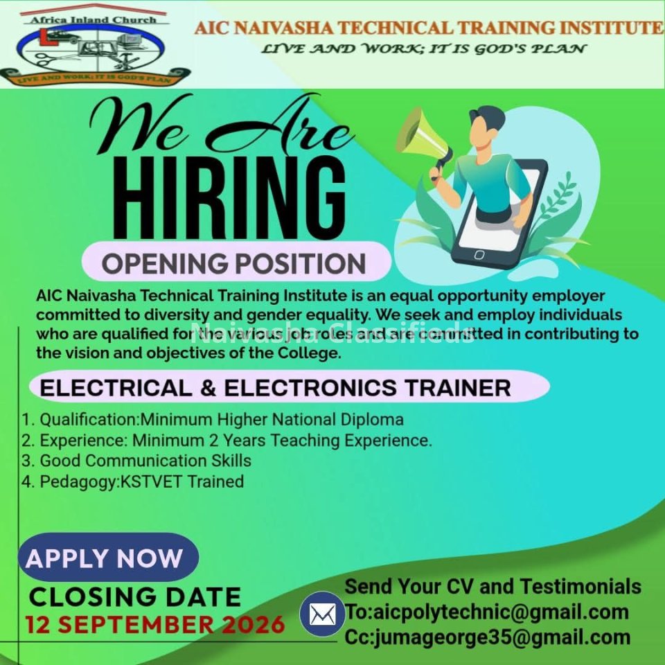 Trainer job in Naivasha