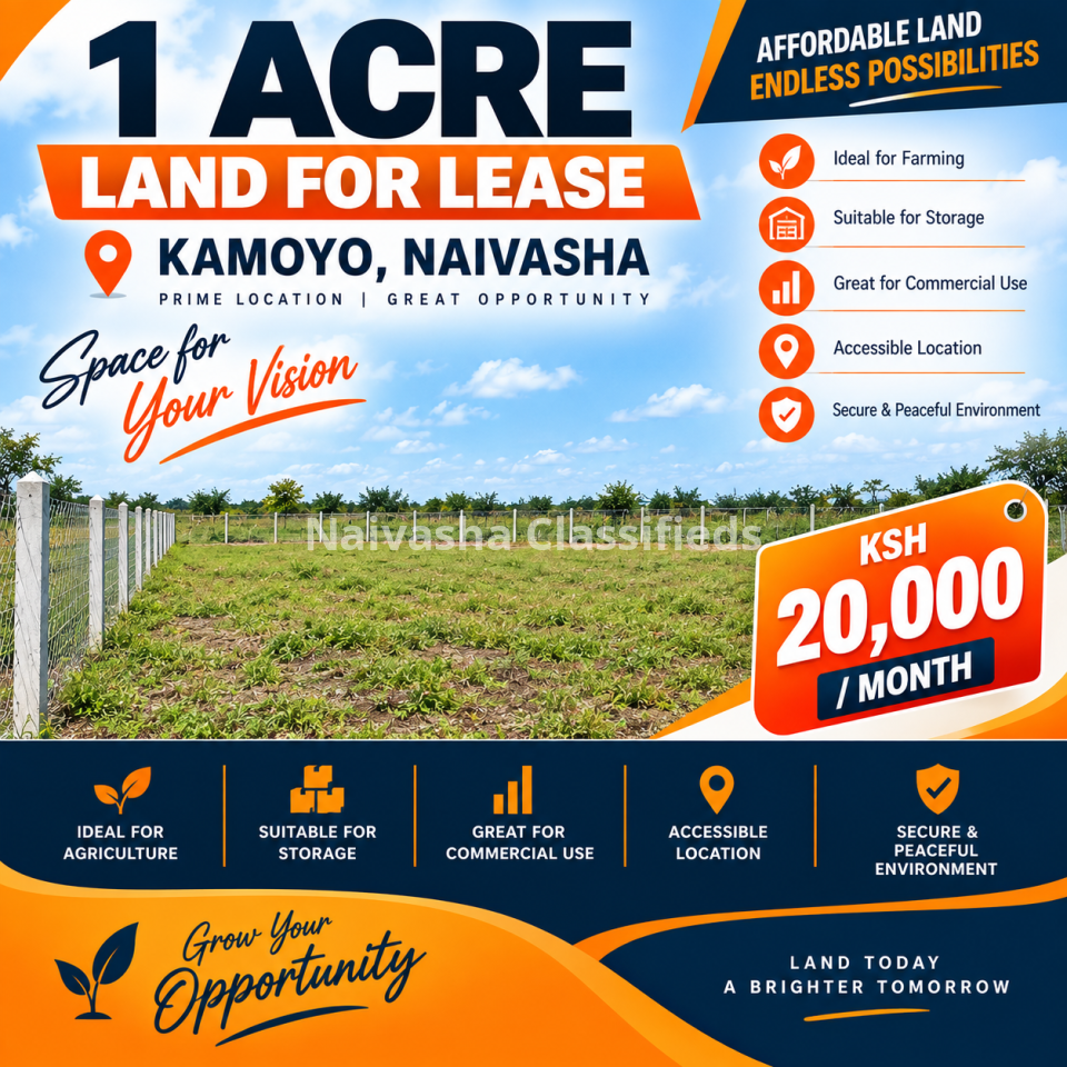 1 acre Land for lease in Naivasha, Kamoyo